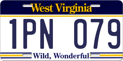 WV license plate 1PN079