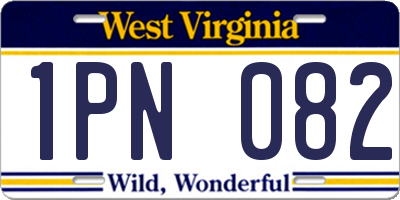WV license plate 1PN082