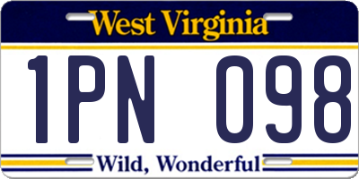 WV license plate 1PN098