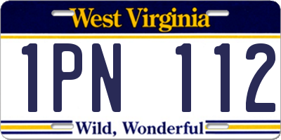 WV license plate 1PN112
