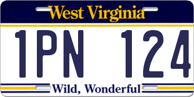 WV license plate 1PN124