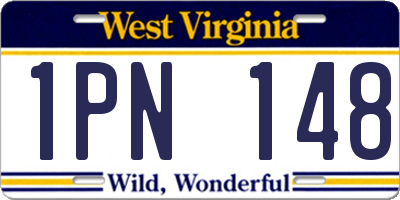 WV license plate 1PN148