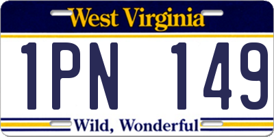 WV license plate 1PN149