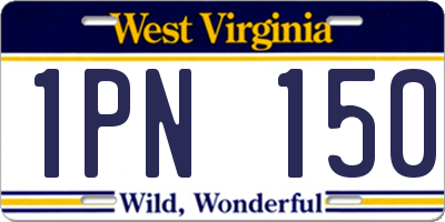 WV license plate 1PN150