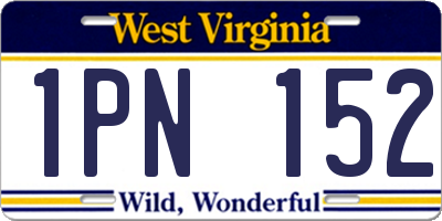 WV license plate 1PN152