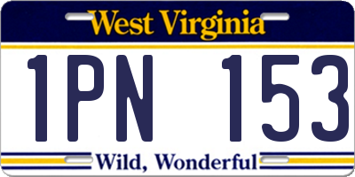WV license plate 1PN153