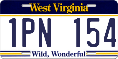WV license plate 1PN154