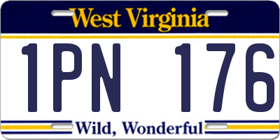 WV license plate 1PN176
