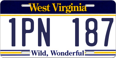 WV license plate 1PN187
