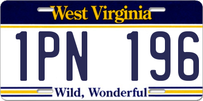 WV license plate 1PN196