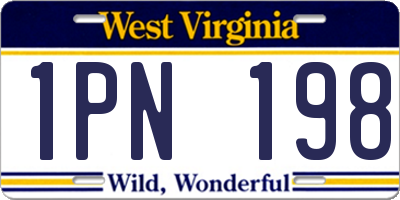 WV license plate 1PN198