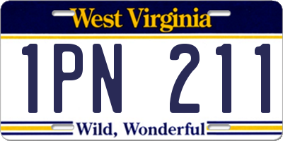 WV license plate 1PN211