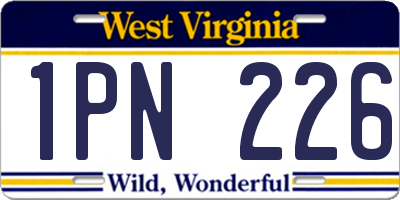 WV license plate 1PN226