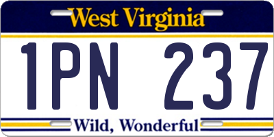 WV license plate 1PN237