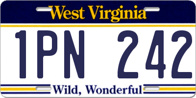 WV license plate 1PN242