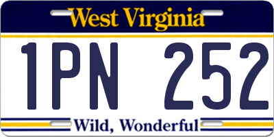 WV license plate 1PN252