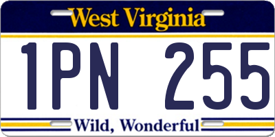 WV license plate 1PN255