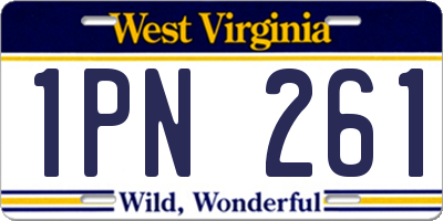 WV license plate 1PN261
