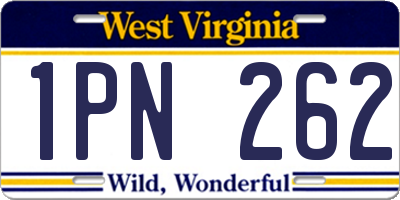 WV license plate 1PN262