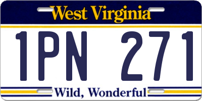 WV license plate 1PN271