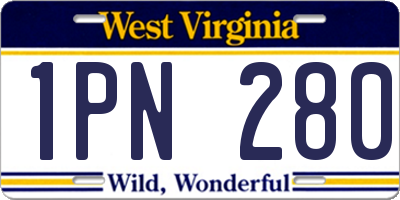 WV license plate 1PN280