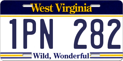 WV license plate 1PN282