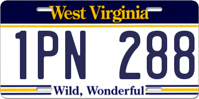 WV license plate 1PN288