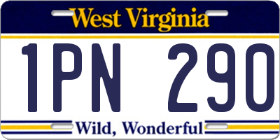 WV license plate 1PN290