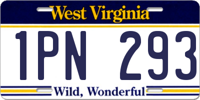 WV license plate 1PN293