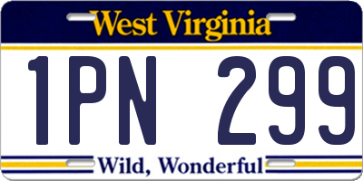 WV license plate 1PN299