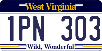 WV license plate 1PN303