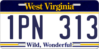 WV license plate 1PN313