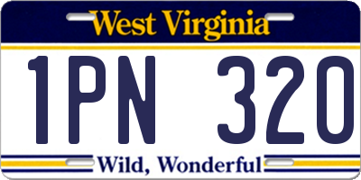 WV license plate 1PN320