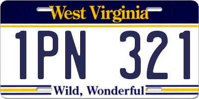 WV license plate 1PN321