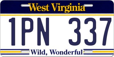 WV license plate 1PN337