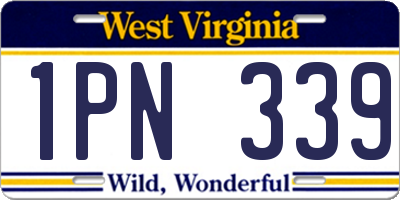 WV license plate 1PN339