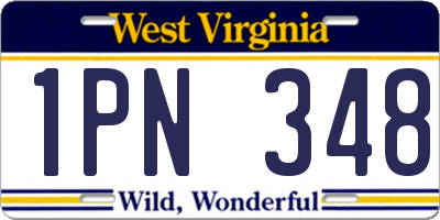 WV license plate 1PN348