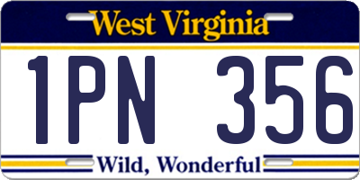 WV license plate 1PN356