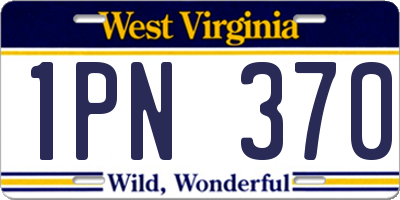WV license plate 1PN370