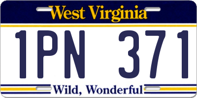 WV license plate 1PN371