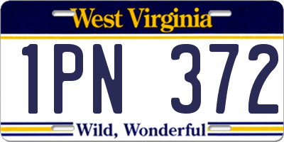 WV license plate 1PN372