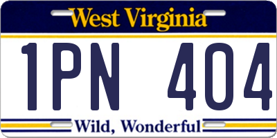 WV license plate 1PN404