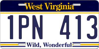WV license plate 1PN413