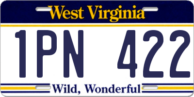 WV license plate 1PN422