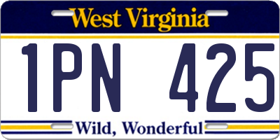 WV license plate 1PN425