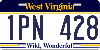 WV license plate 1PN428