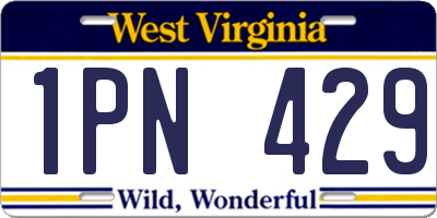 WV license plate 1PN429