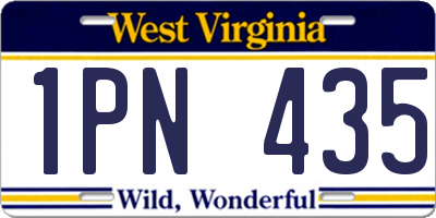WV license plate 1PN435