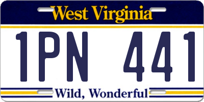 WV license plate 1PN441
