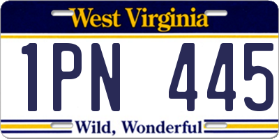 WV license plate 1PN445